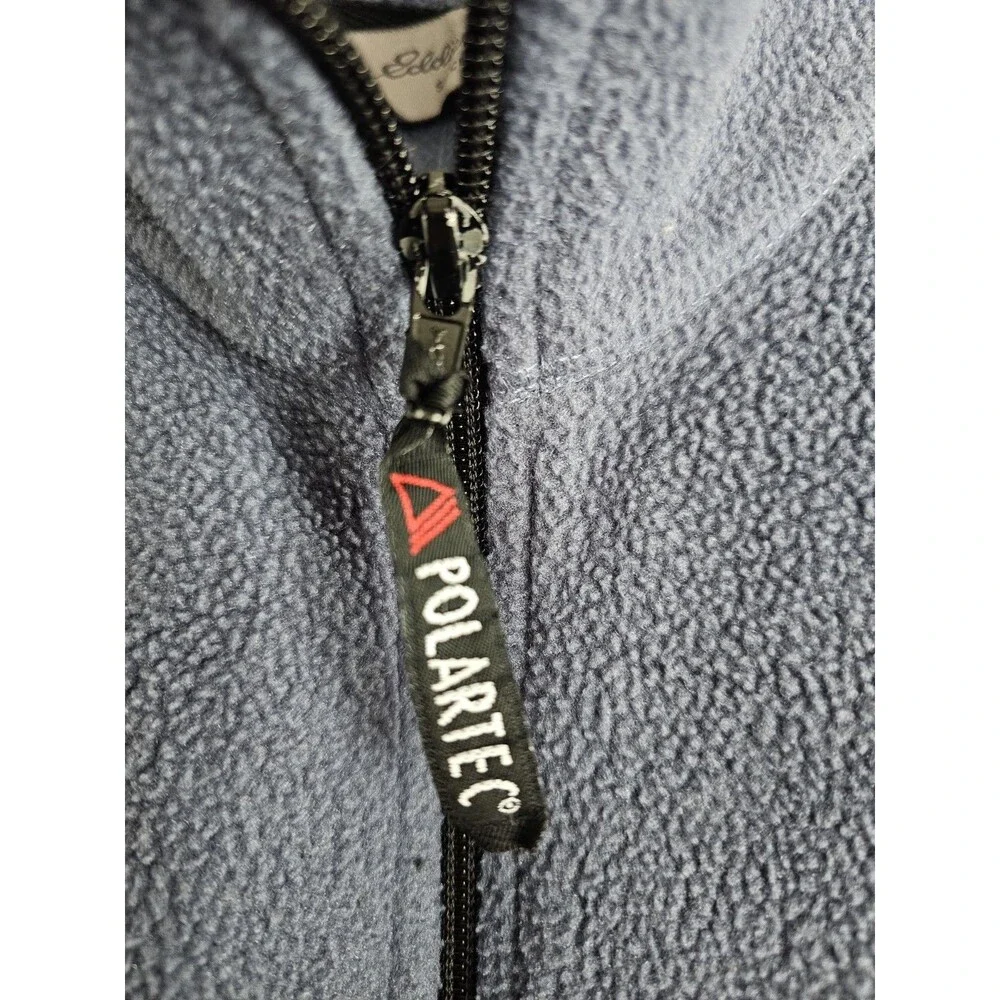 Eddie Bauer Womens Polar Fleece Vest Full Zip Pockets Size XL Outdoor Layer Blue - Picture 3 of 8